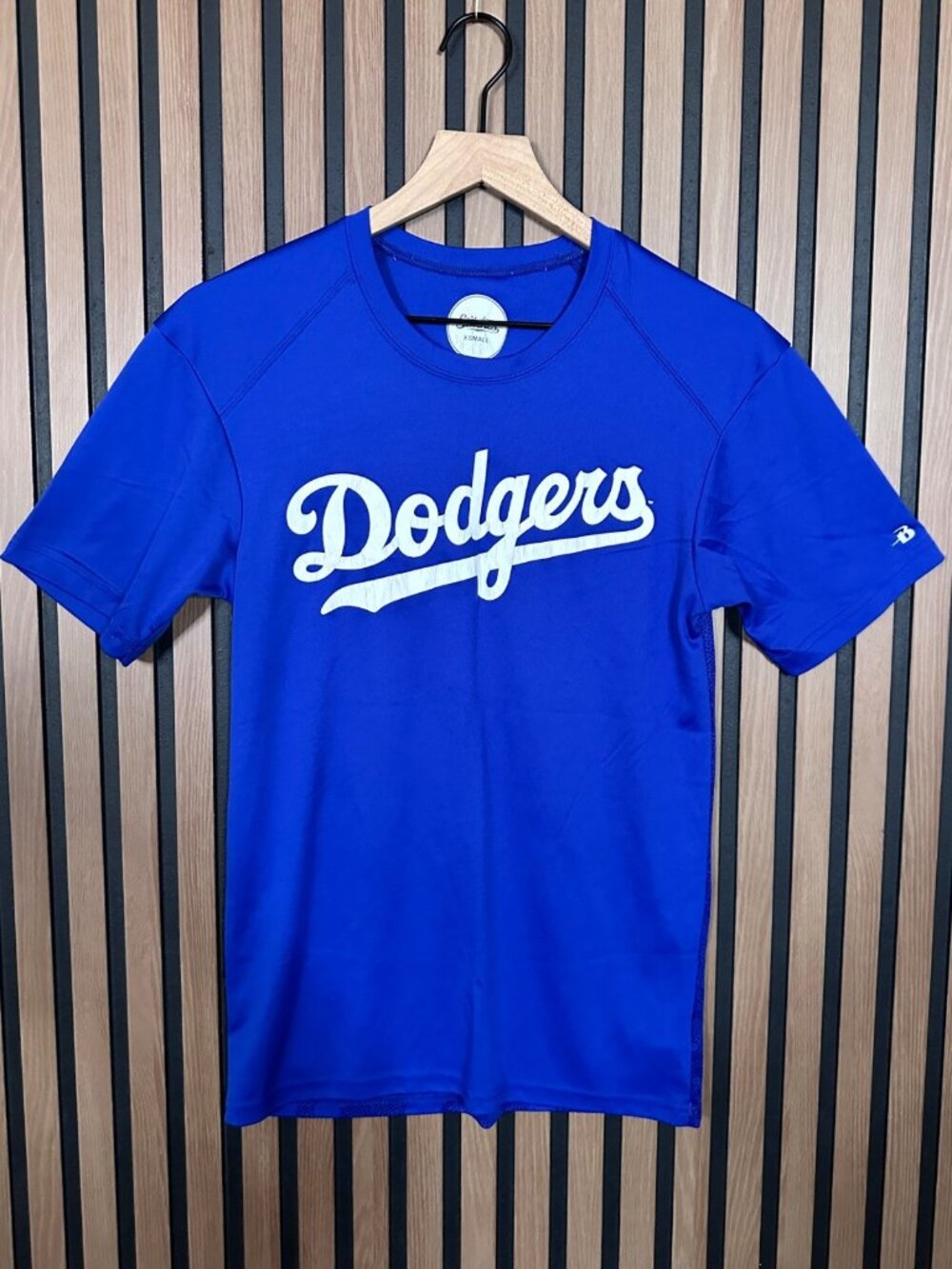 Los Angeles Dodgers T Shirt XS Mens Blue Jersey Fabric Short Sleeve Woven Tee
